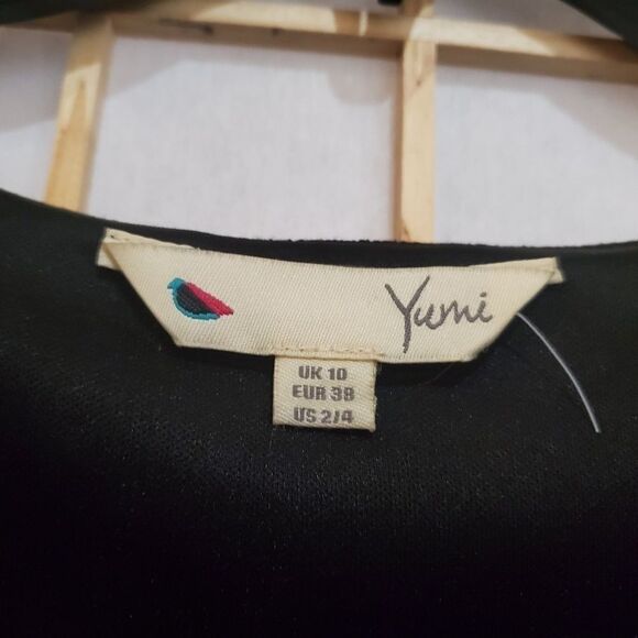 Yumi Diamond Print Belted Dress Sz 2/4 - Picture 6 of 8